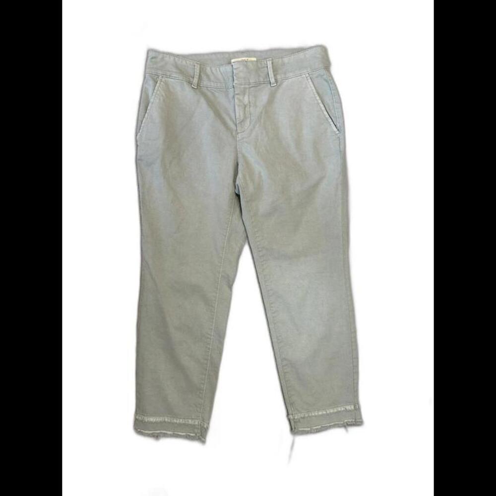 Loft mint green pants with double fringe bottoms Women's Size 8P